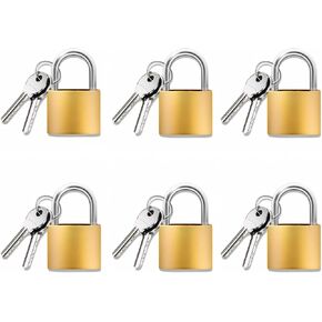 Luggage Locks with Keys, 20mm Small Padlock School Gym Locker Lock, Keyed Metal Pad Locks for Travel Baggage & Suitcases, 6 Pack