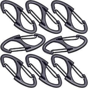 8pcs Zipper Locks Antift Locks ، S مزدوج الافتتاح الربيعي carabiner لحقائب الظهر ، بديل سحاب من سبلوي الزنك للتخييم المشي لمسافات طويلة الصيد السفر- الأسود والفضة