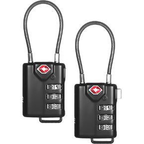 2 PCS TSA Locks for Luggage, Small Combination Lock,Luggage Locks TSA Approved, for Locker Lock, Travel Suitcase, Gun Case, Backpack Zipper, Ammo Can, with 2PCS Spare 007 Master Key