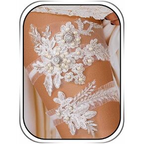 Campsis Pearl Garter Flower Wedding Garter Belt Belt Rhinestone Bride Thigh