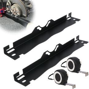 2 Pack Heavy-Duty Toe Alignment Tool Plates, Upgraded Stainless Steel Automotive Accurate Wheel Alignment Measurements with Hanging Holes for Wall Storage (Includes 2 Tape Measures)
