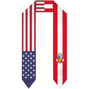 Peru & USA United States Flag Graduation Shawl Sash Stole Wraps Scraf For International Study