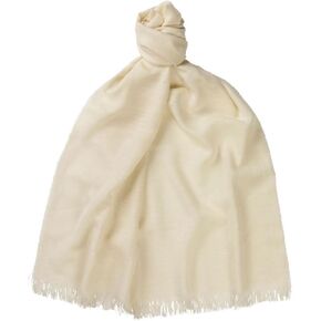 Cashmere/Silk/Wool/Linen Summer Lightweight Scarf/Stole/Shawl - White| Made In Scotland
