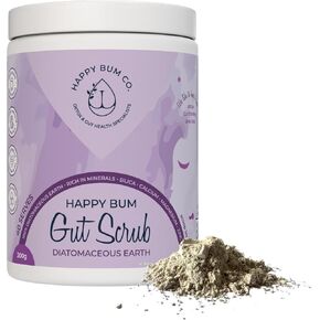 Scrub Happy Bum Gut - درجة الغذاء الدياتومي للبشر | مسحوق المعادن يدعم صحة الأمعاء ، إغاثة الانتفاخ | غني بالسيليكا والزنك والمعادن للشعر الصحي والجلد والأظافر - 200 جم