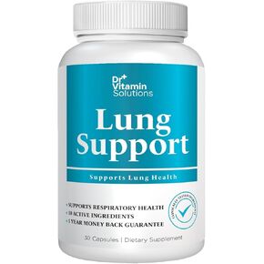 دكتور فيتامين حلول ملحق إزالة السموم من فيتامين C و Cordyceps و Butterbur و Nettle Leaf - يدعم صحة الرئة وتنفس - مزيج الأعشاب للتنفس وتدفق الأكسجين - 30 كبسولة