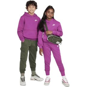 Nike Sportswear Club Fleece Big Kids' Pullover Hoodie (FD3000-518, Hot Fuchsia/White)