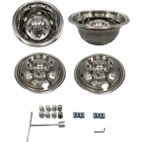 4pcs 19.5 تركيب محاكاة العجلات لعام 2012-2020 دودج رام 4500 5500 شاحنة 10 ترصيع من الفولاذ المقاوم للصدأ 304 مادة