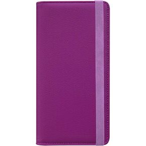 HOTCOOL Checkbook Cover with Elastic Band - Premium Leather Clear PVC Divider Durable, Compact, and Multi-Functional Holder Wallet Case for Man and Woman, Skin - Blue