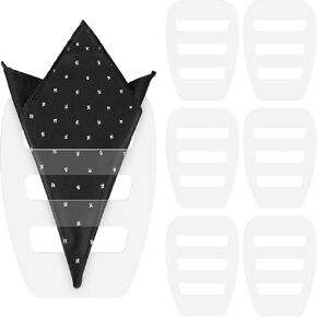 6pcs Pocket Square Square Holder للرجال ، مناديل حريري صافية مسبقة
