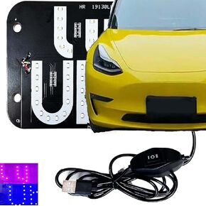 Led Light Signs for Car,Bright Glow Car LED Sign Decal Stickers with Suction Cups & USB Plug (Pink/Blue)