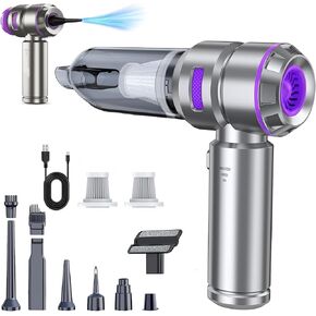 Mini Vacuum Cleaner, 4 in 1 21000PA Brushless Car Vacuum &210000RPM Air Duster 9000mAh Battery Air Blower Wireless Handheld Vacuum for Car,Office and Home