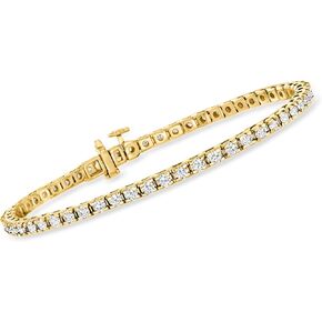 Ross-Simons 3.50 ct. t.w. Diamond Tennis Bracelet in 18kt Gold Over Sterling. 8 inches