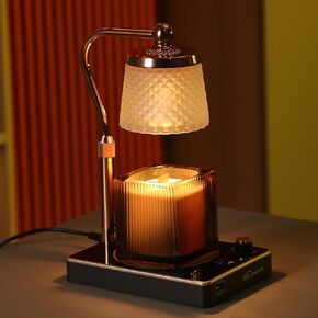 Modern Candle Warmer Lamp with Timer, Stepless Dimmer Adjustable Height USB Gifts for Women Office Home Decor Wax Melt Warmer for Scented Wax House Warming Gifts Candle Lamp Warmer Jar Candles