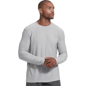True Classic Active Long Sleeve Crew for Men, Premium Quick Dry Workout Shirts for Men, Pack of 1, Light Heather Gray, XL