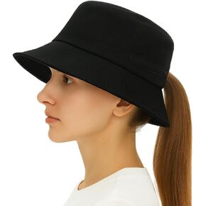 TOP-EX Ponytail S M L XL UPF50+ Sun UV Protection Packable Bucket Hats for Women Hiking Fishing