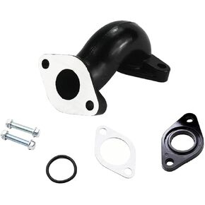 PRO BAT 19MM Carby Carberetor mifould spifold throat mipe with gasket screw kit لـ 50cc 90cc 110cc 125cc earge repare pit dirt bike atv go kart quad buggy (silver)