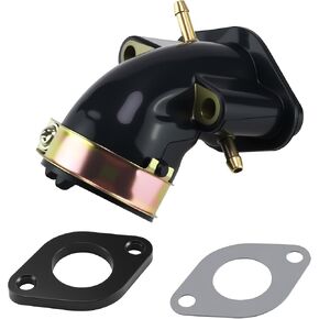 GY6 49CC 50CC Scooter Carburetor 17mm مدخل مشعب مدخل مع حشوات لمحرك 139QMB 139QMA MOPED ATV GO KART ، موانئ خرطوم مزدوجة