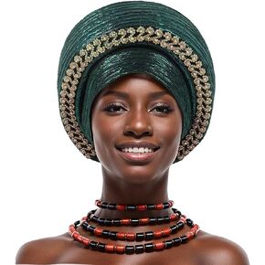 Auto Gele Black African Women's Hijab ASO Oke Hijab Wedding Party Handmade Elegant Hair hat