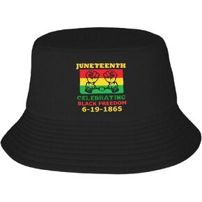 Juneteenth Celebrating Black Freedom 1865 Bucket Hats for Women Men Packable Fisherman Summer Beach Sun Cap Hat