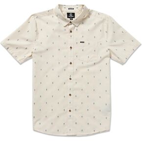 Volcom Men's Bankstone Shortsleeve المطبوعة من المنسوجة القميص الخفيف الوزن ، مزيج من القطن الناعم ، ملاءمة غير رسمية للصيف
