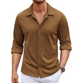 COOFANDY Men's Long Sleeve Button Down Wrinkle Free Shirt Casual Untucked Stretch Dress Shirts