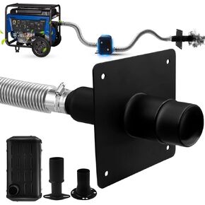 2025 طقم كاتم الصوت العادم Universal Generator Extension مع مربع كاتم الصوت - 78 ٪ تقليل الضوضاء ، يناسب Honda/Firman/Duromax ، تصميم عادم هادئ وآمن للمنزل/التخييم/RV النسخ الاحتياطي