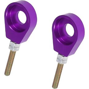 2pcs 12mm Dia Hole Purple Bronze Tone Metal Universal Chain Axle Adjuster Tensioner for Motorcycle Durable Material