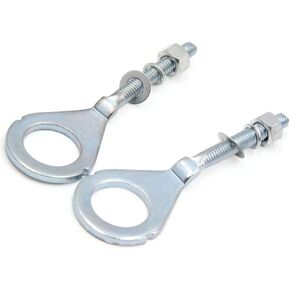 2pcs 18mm Dia Hole Silver Tone Metal Chain Axle Adjuster Tensioner for Motorbike Durable Material