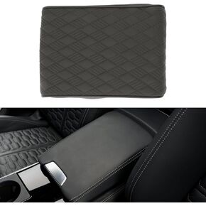 Motoforti Universal Center Console Cover Car Armrest Cover Middle Console Cover Lid for Most Vehicle SUV Car Sedan 12.60"x8.27"x1.97" Black Napa Leather