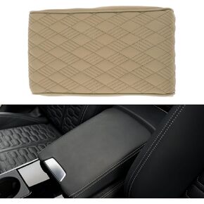 Motoforti Universal Center Console Cover Car Armrest Cover Middle Console Cover Lid for Most Vehicle SUV Car Sedan 12.60"x6.30"x1.97" Black Napa Leather