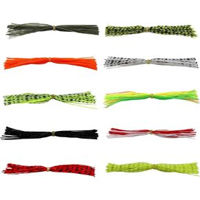Silicone Jig Skirts Material Squid Rubber Jig Head Lures Spinnerbaits Buzzbaits Skirts Fly Fishing Material Crystal Flash bass jig Skirts Replacement Fishing DIY Accessory
