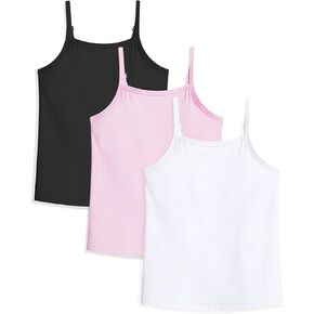 Auranso Girls Undershirts Toddler Camisole Adjustable Straps Cami Dance Tank Tops 3 Pack