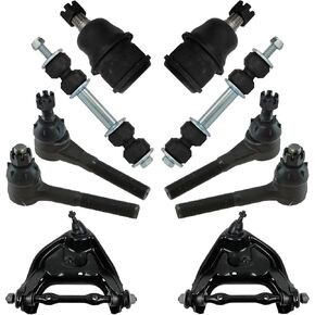 TRQ Front Steering & Suspension Kit Ball Joint Control Arm with Ball Joint Sway Bar Stabilizer Link Tie Rod Compatible with Dodge