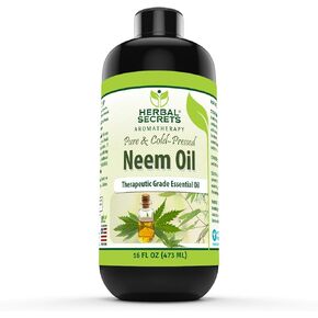 Herbal Secrets Neem Seed Oil 16 Fl Oz | Pure & Cold Pressed | Premium Herbal Supplement | Non-GMO | Gluten Free