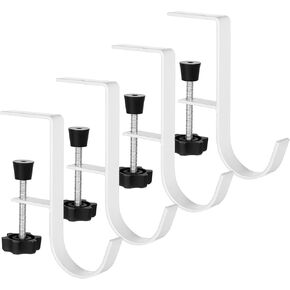 4Pcs Purse Hook for Table, Handbag Hanger for Desk Clamp-On Under Desk Backpack Hanger Adjustable White Bag Hook for Tables Heavy Duty Organize Desktop