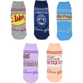 Gilmore Girls Socks 5 Pk Stars Hollow Luke's Diner Rory Lorelai Gilmore TV Series Low-Cut Womens Socks Shoe Size 4-10