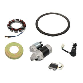Starter Kit with Flywheel Generator Rectifier Voltage Regulator Flywheel Ring Gear Replacement for 186F 186FA L100 Engine