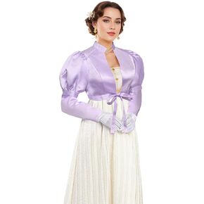 Women's Regency Spencer Jacket, Victorian Long Sleeves Jacket Ball Gown Crop Coat
