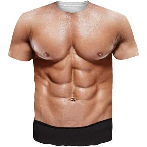 Goodstoworld للجنسين 3D ABS THARTS THIRTS تمزيق الصدر المطبوعة الأكمام قصيرة الأكمام القميص القميص