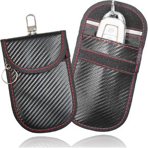 2 Pack Faraday Pouch for Car Keys Laboring RFID Key Key Fob Protector anti-keycase keycase cage anti-heading case security car security black (6.7'x4.3 '')