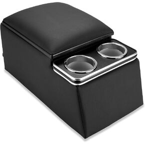 Pilot Automotive 124810 Universal Truck Seat/Bench Contractor Center Center Business Organizer and Storage with Cup Couns and Pated Top Lid for Arms ، Black
