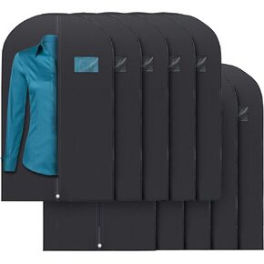 Plixio 40" Black Garment Bags Suit Bag for Travel & Clothing Storage of Dresses, Shirts, Fur Coats, Dance Costumes - Hanging Suit Cover for Men Women Closet Storage Garment Protector (10 Pack)