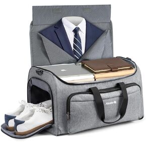 Hanke Carry on Garment Bags for Travel,Convertible Duffle Bag Luggage Bag Weekend Bag with Shoe Compartment,2 in 1 Hanging Suitcase Suit Bag for Men Women,Black in Kuwait