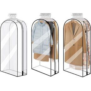 10 "أكياس ملابس صافية واضحة ، 40" أكياس شنقا لتخزين الخزانة - حماية الملابس ، الدعاوى ، المعاطف ، الفساتين - 3 عبوات (60 بوصة) in Kuwait