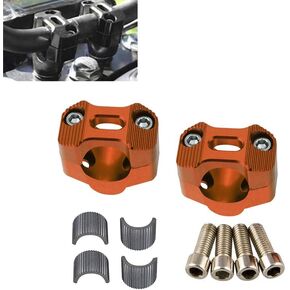 Universal Motorcycle 7/8" 1 1/8" 22MM 28MM CNC Handlebar Handle Risers Adjustable Fat Bar Adapter Mount Clamps for EXC KLX KXF YZF CRF XR SX SXF XCW WR YZ Dirt Pit Bike (Orange)