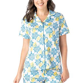 مرحبًا Mello Lounge Short Sleeve Soft Pajama Top for Women