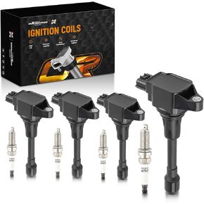 مجموعة MaxPeedingRods مجموعة من 4 حزمة ملفات الإشعال ومسندات شرارة Iridium تناسب نيسان Altima March NP300 Versa Sentra ، من أجل Infiniti FX50 M56 Q70 Q70L QX60 QX70