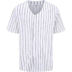 Mens Button Down Plain Baseball Jersey, Blank Softball Team Uniform, Hip Hop Hipster Short Sleeve Active Shirts