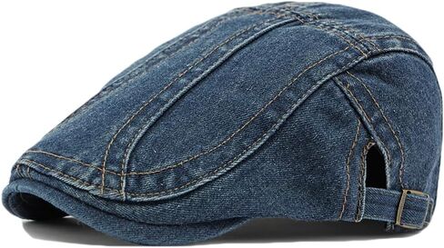 Denim Newsboy Hats Flat Cap for Men Women Adjustable Ivy Gatsby Cabbie Driving Hat in Saudi Arabia
