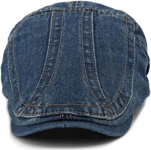 Denim Newsboy Hats Flat Cap for Men Women Adjustable Ivy Gatsby Cabbie Driving Hat in Saudi Arabia
